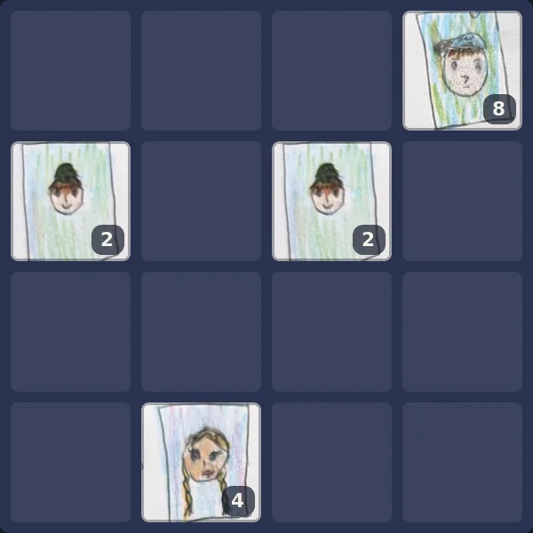 Two Jerrys in the second row with an empty cell between them, a Harry in the top right corner, and a Mary in the bottom row.